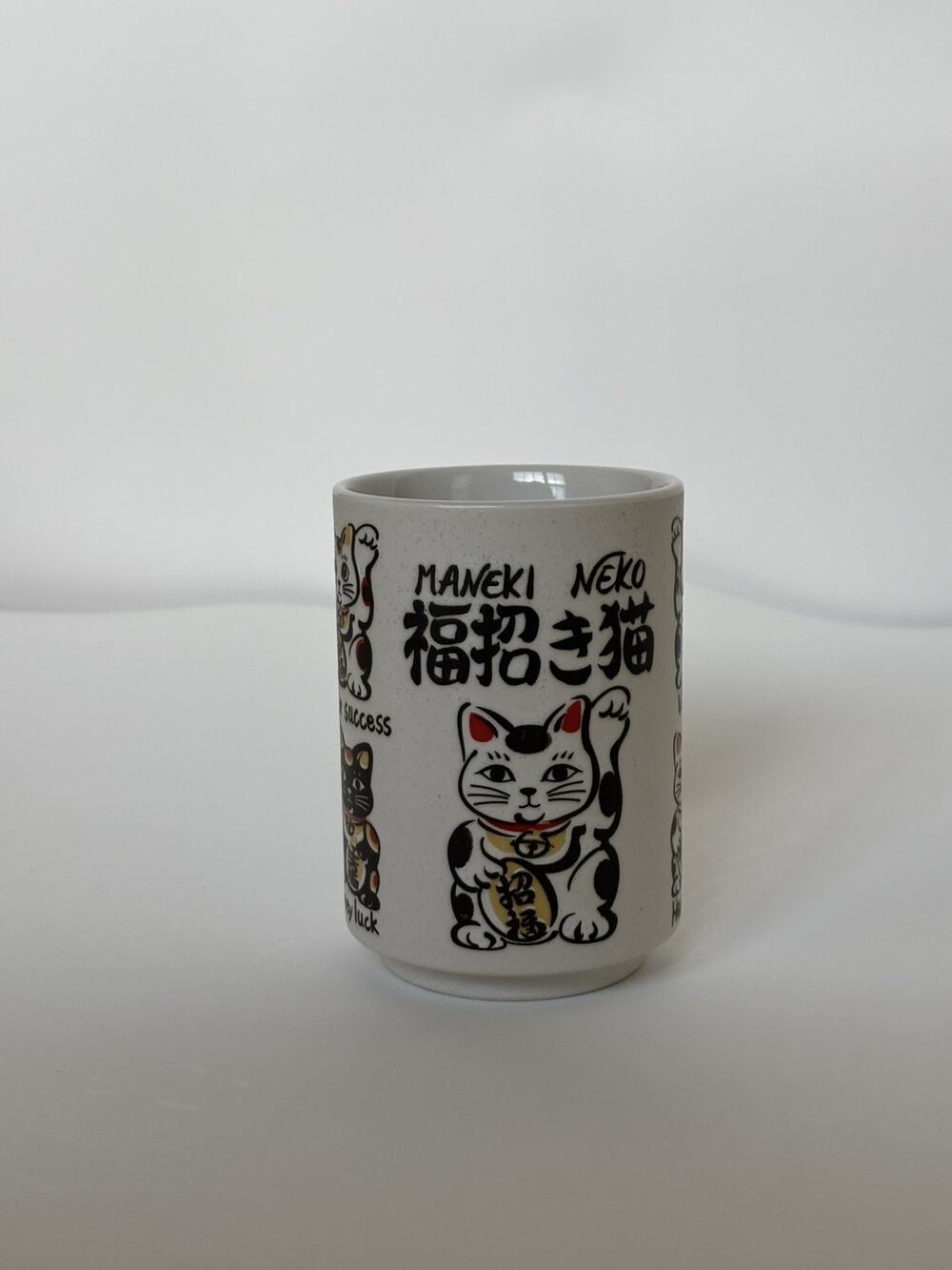 Mino yaki ware Japanese pottery Mug Coffee Tea cup Maneki neko Lucky cat 280ml